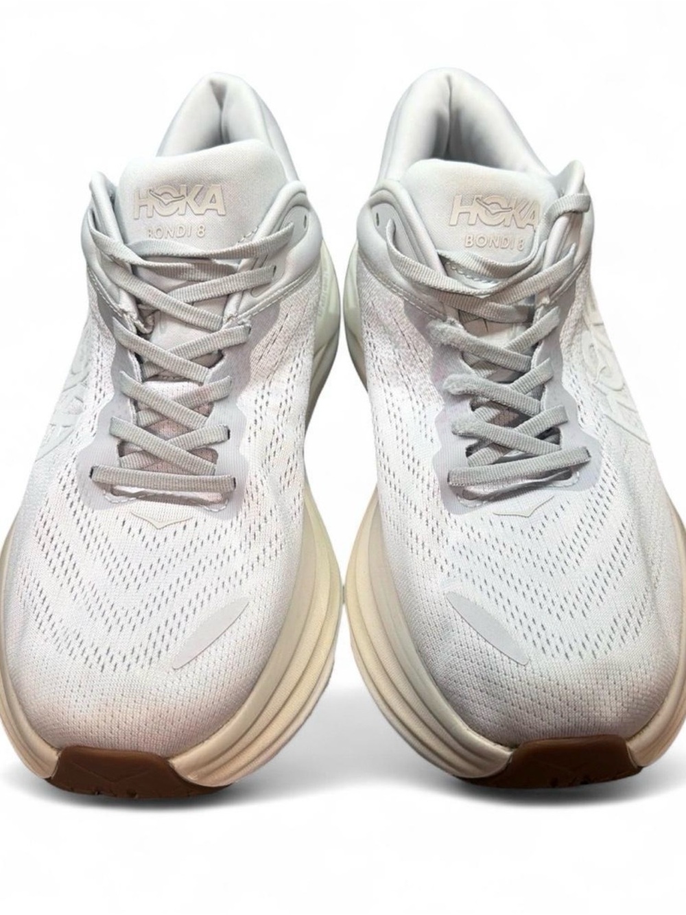 HOKA Bondi 8 Light Grey Running Shoes Men’s Size 13